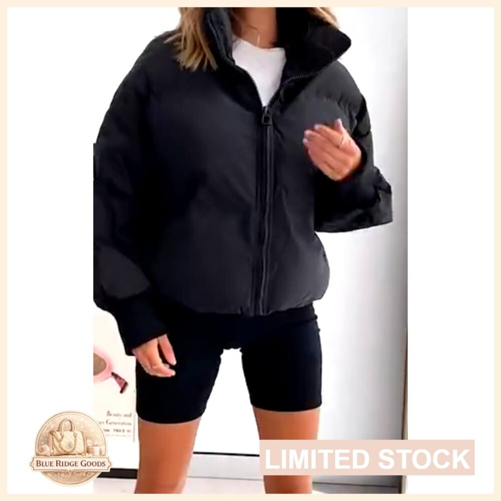 Polyester Cropped Puffer Jacket, Quilted, Waterpr… - image 7